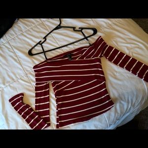 Off the shoulder long sleeve shirt
